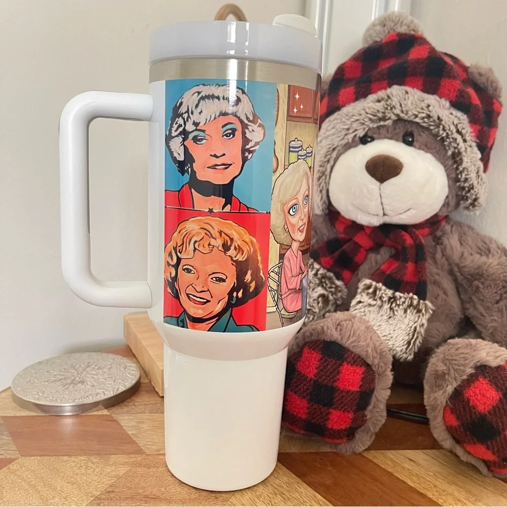 TV Show Golden Girls 40 oz Tumbler/Water bottle/Mug with handle and straw.Birthd - Picture 3 of 8